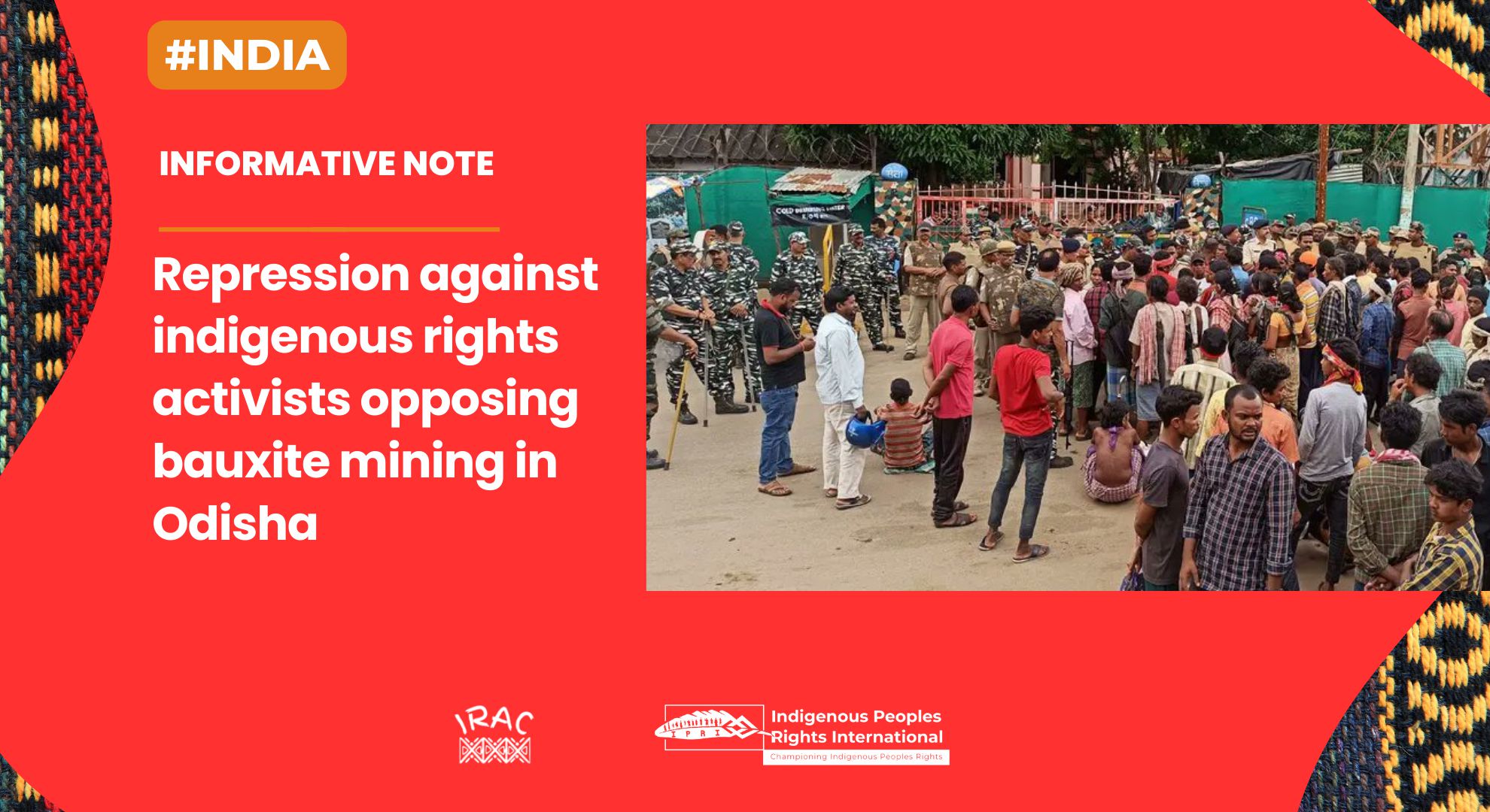 INDIA || Repression against indigenous rights activists opposing bauxite mining in Odisha 
