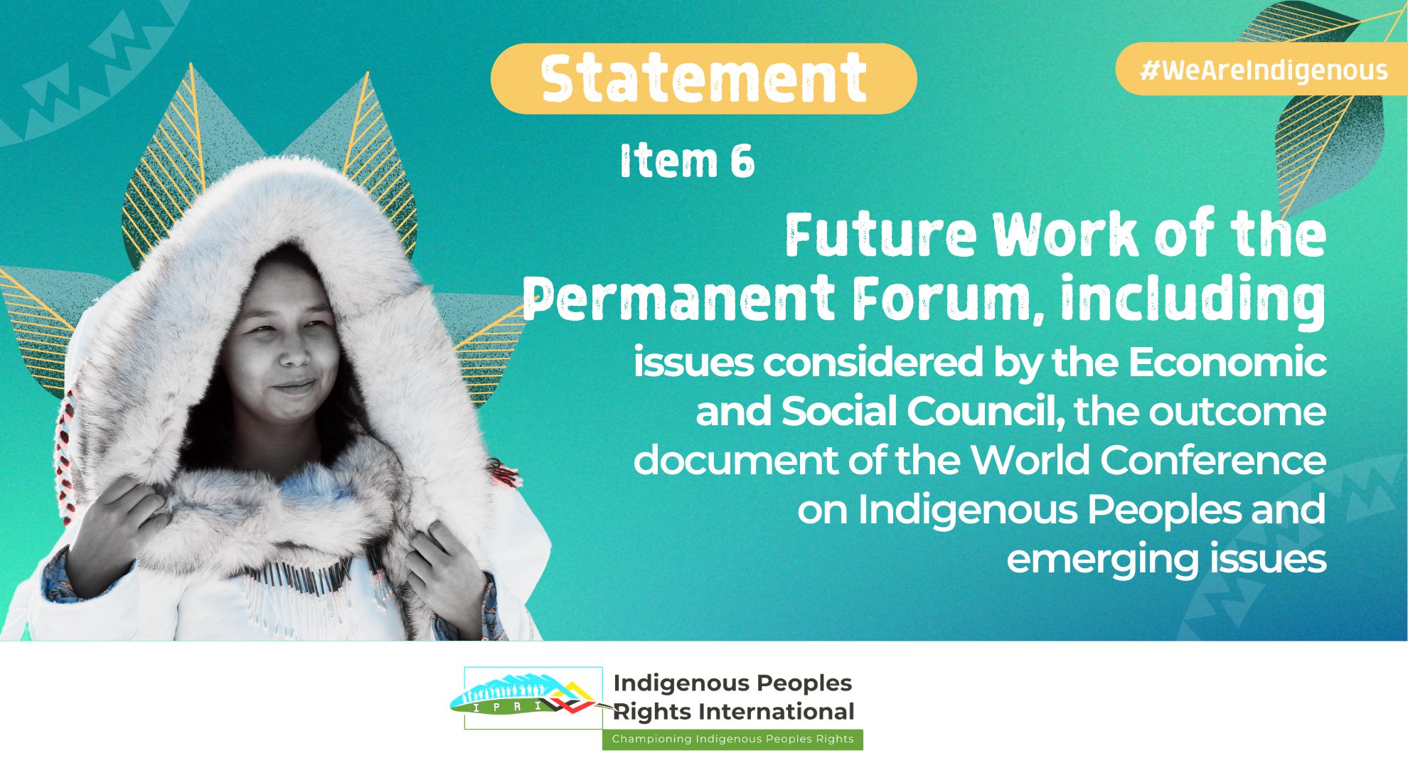 UNPFII, 22nd. Session || Item 6. Future work of the Permanent Forum, including issues considered by the Economic and Social Council, the outcome document of the World Conference on Indigenous Peoples and emerging issues